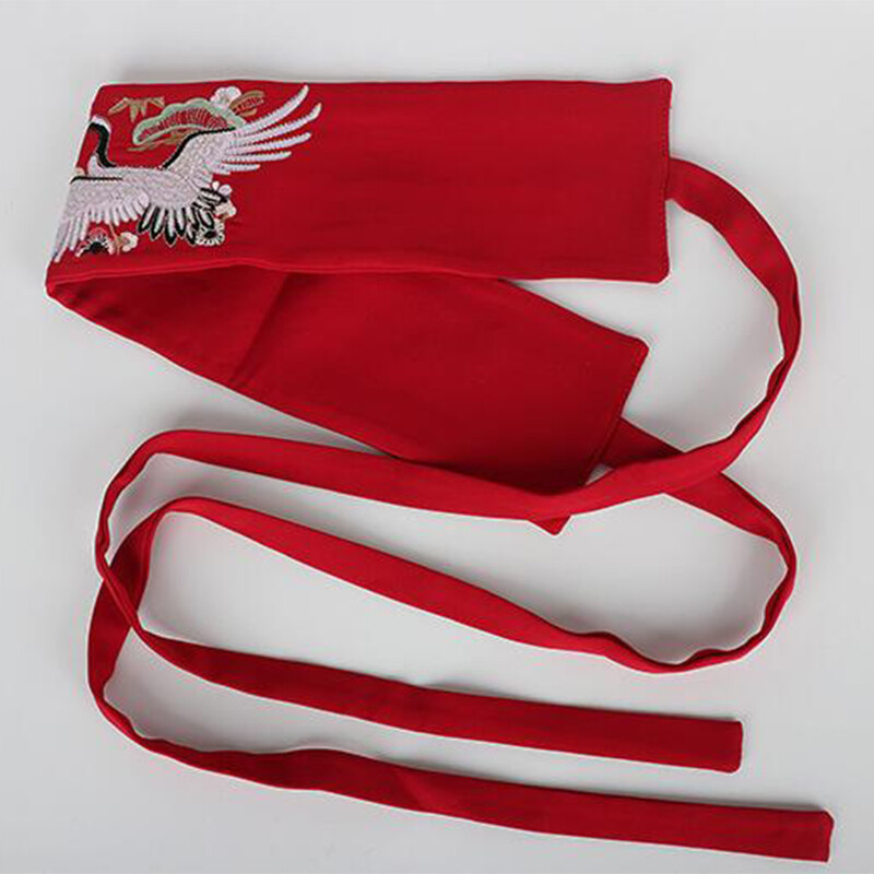 Embroidered Crane Wide Waist Belt Chinese Hanfu Ancient