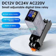 Adjustable Digital Time Relay Cycle Time Delay Relay w/ Base DC12V 24V AC220V