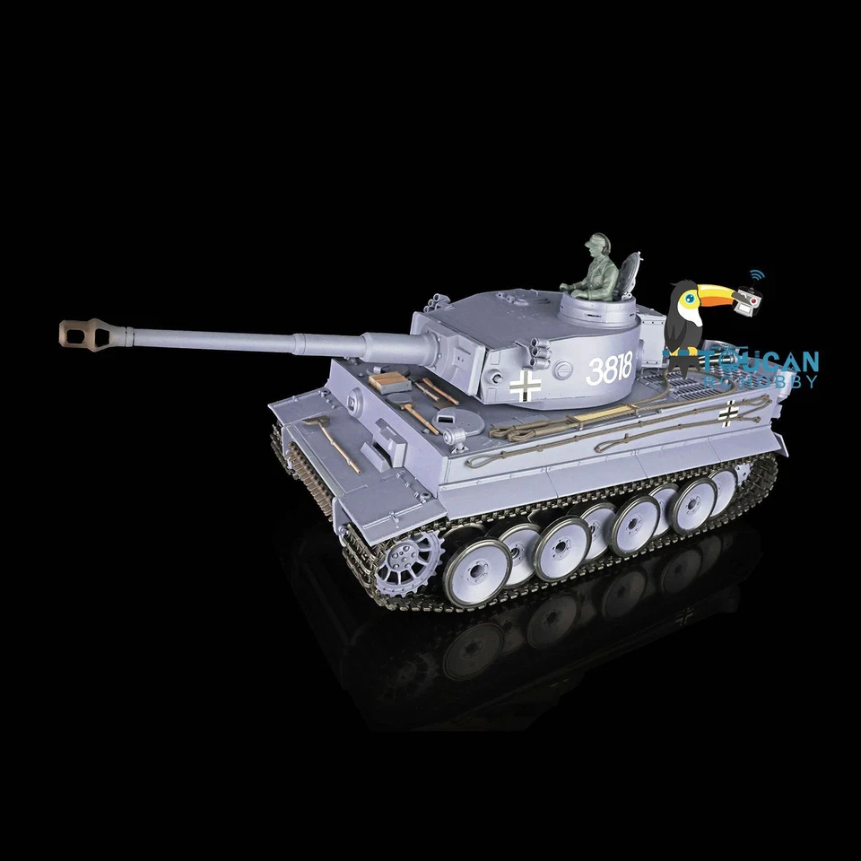 Henglong RC Tank 3818 1/16 7.0 Tiger I IR BB RTR 360° Turret Barrel Recoil Smog - Image 4 of 4
