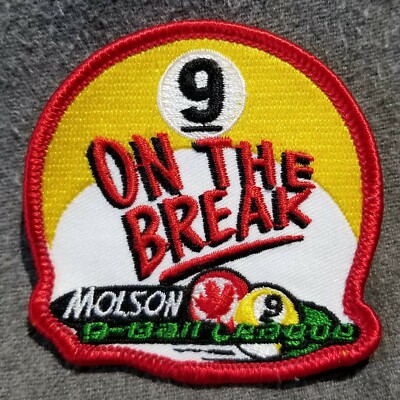 LMH Patch MOLSON League Poolplayers Pool 9 ON BREAK Snap 9BR 9-BALL Award Canada