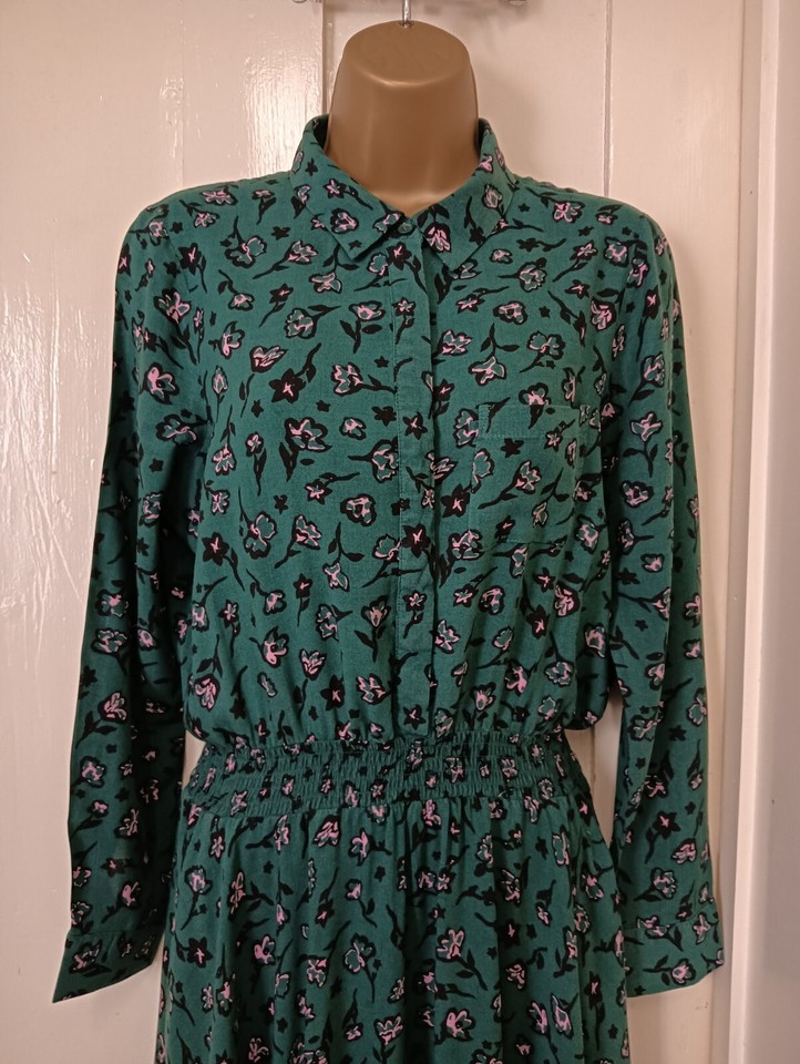 Womens Hush Floral Long Sleeve Dress Green Size UK 10 eBay