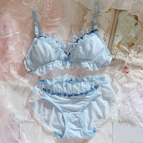 Nuevo Sujetador de Encaje Dulce Niña Set Ropa Interior Ropa Interior Kawaii Colección de Ropa Interior - Imagen 1 de 14