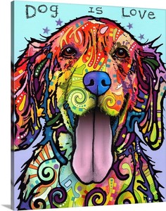 Dog Is Love Canvas Wall Art Print, Dog Home Decor | eBay