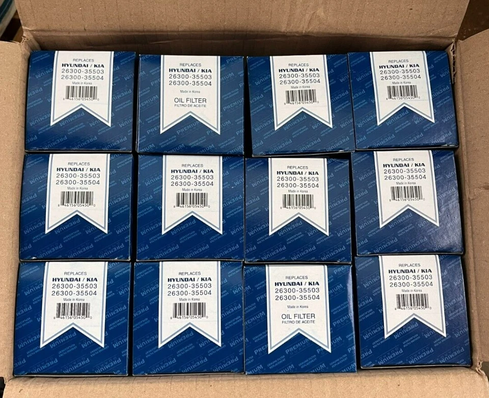 Juego de 12 filtros de aceite de motor Premium Guard 26300-35503 26300-35504 SC Foto 2 de 2