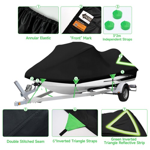 NEVERLAND 115-120" Jet Ski Cover Waterproof Boat Dust Protect Anti-UV Heavy Duty - Picture 2 of 11