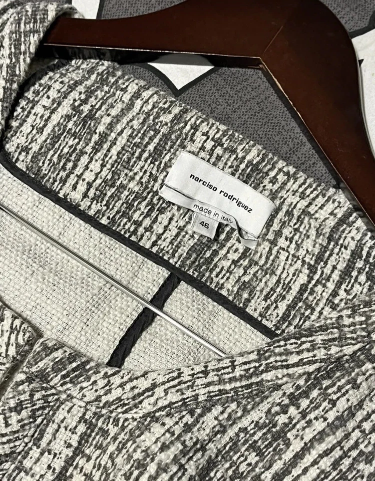 Chaqueta Recortada De Colección Narcisco Rodriguez Gris Estampado Talla 46 Foto 3 de 3