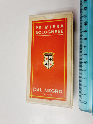 ORIGINAL VINTAGE VINTAGE PLAYING CARD BOLOGNESE DAL BLACK PRIME PLAYING CARDS NEW