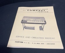 FARFISA COMPACT Organ Service Operating Manual 34 pages