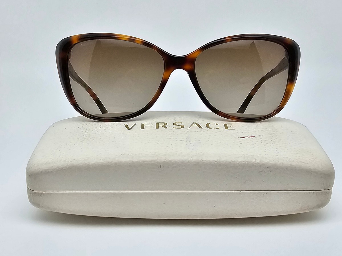 Versace Mod 4264-B 5061/13 Havana Rhinestone Frame Brown Lens Cat