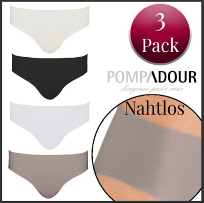 Pompadour Ultra light Nahtlos 3er Pack Damen Midislip Gr. XS-L in 4 Farben