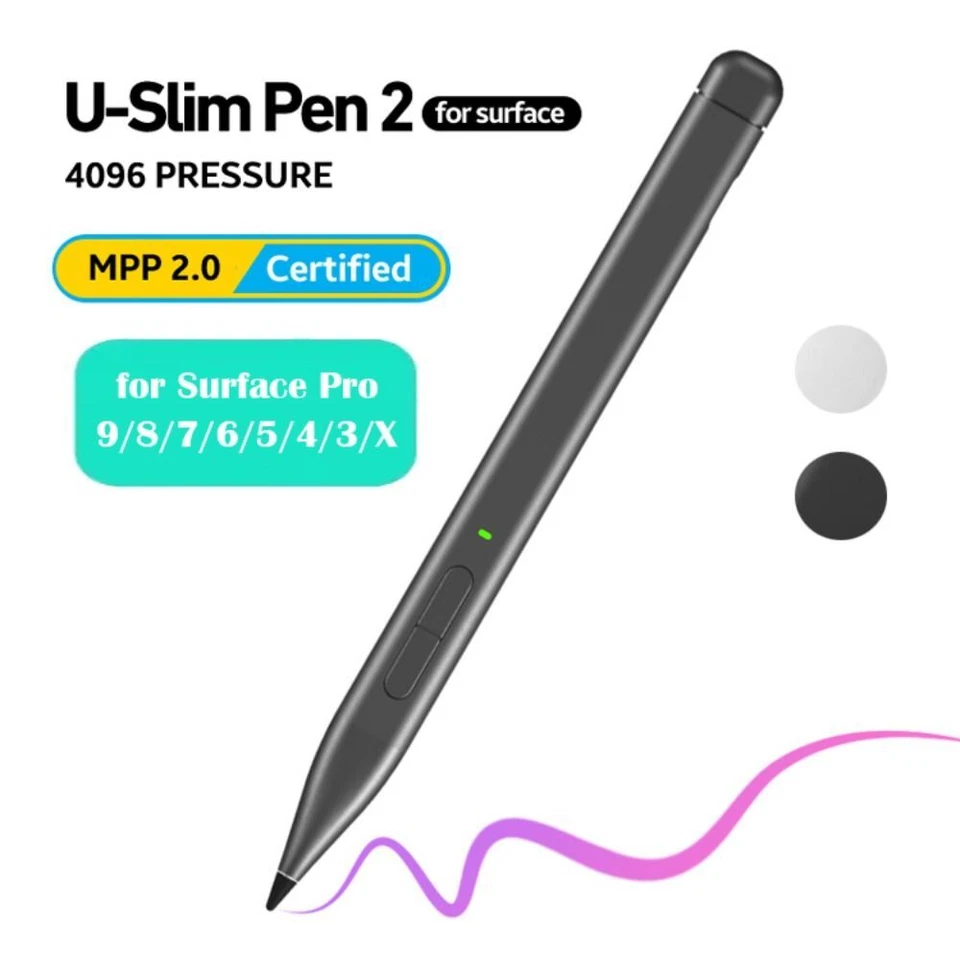 4096 Pressure Slim Pen 2 for Microsoft Surface Pro 9/8/7/6/5/4/3/X