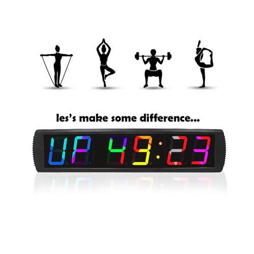 Big Gym Crossfit Clock LED Fitness Interval Timer Wall Gym Digital Countdown - Picture 1 of 8