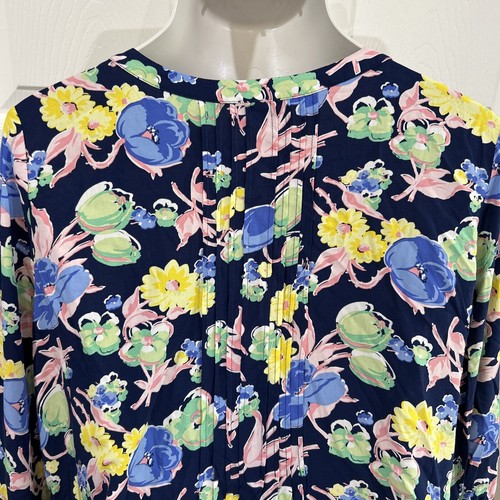 Talbots Tunic Top Shirt Blouse Popover Plus Size 1X Colorful Floral - Picture 9 of 12