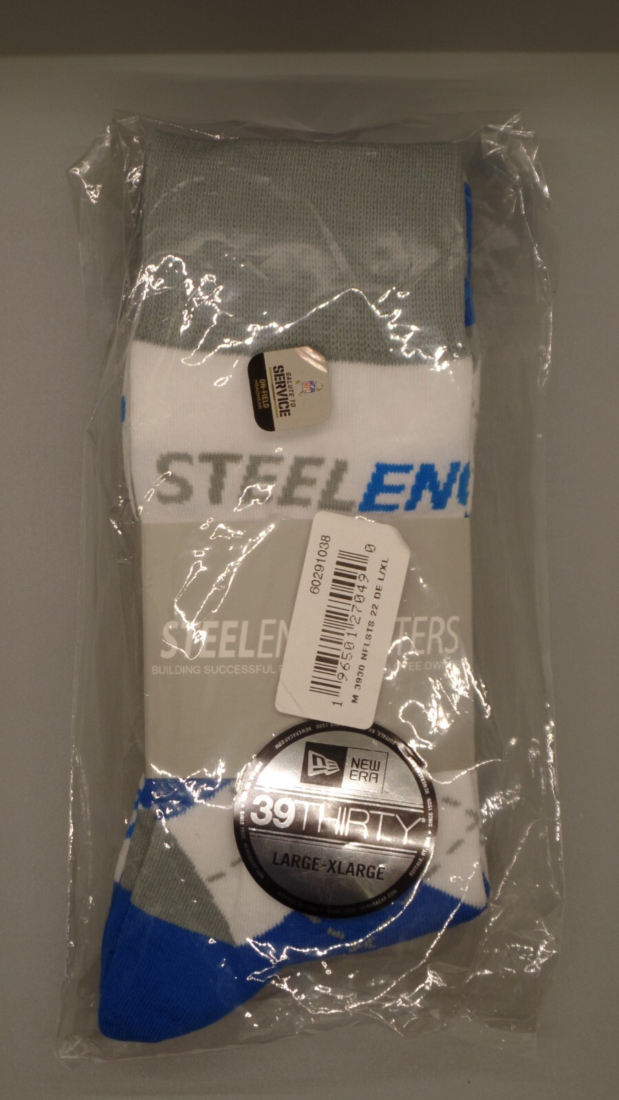 STEEL ENCOUNTERS MENS SOCKS—3 PAIR LARGEXLARGE—NFL SALUTE TO SERVICE