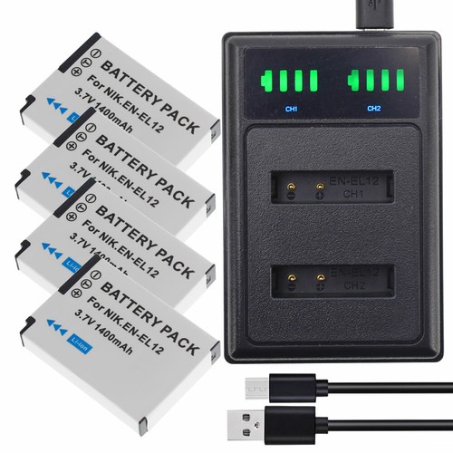 EN-EL12 Battery or Charger for Nikon Coolpix AW130 A900 W300 P340 S9900 S8200 - Picture 3 of 32
