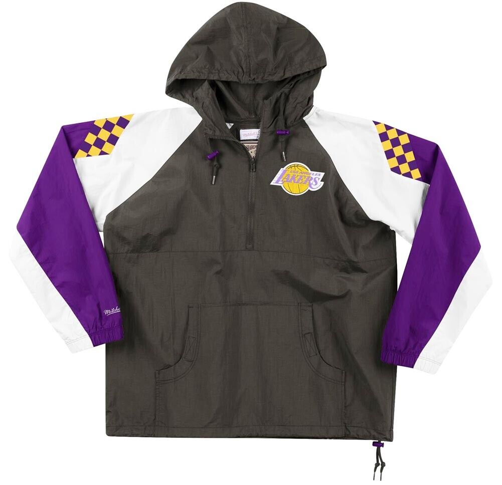 Mitchell & Ness Los Angeles Lakers Half Zip Anorak Black Mitchell & Ness Los Angeles Lakers Half Zip Anorak Black