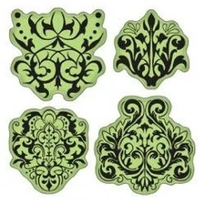 Inkadinkado Damask Vining Flowers Decor Set Cling Rubber Stamp