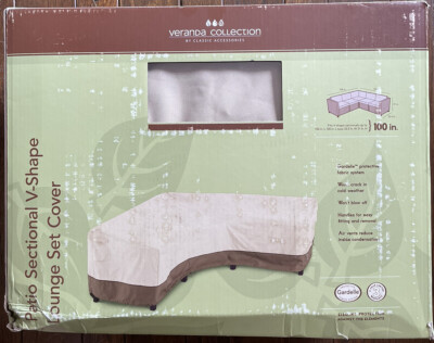 Veranda Collection Patio Left Facing L-Shape Sectional Lounge Set Cover