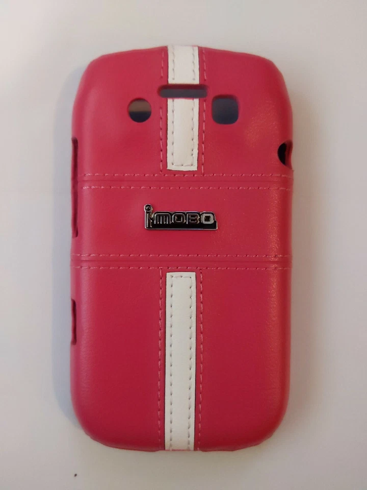 New snap on phone case cover For Blackberry Bold 9790 Pink plastic leather look - Image 2 of 4