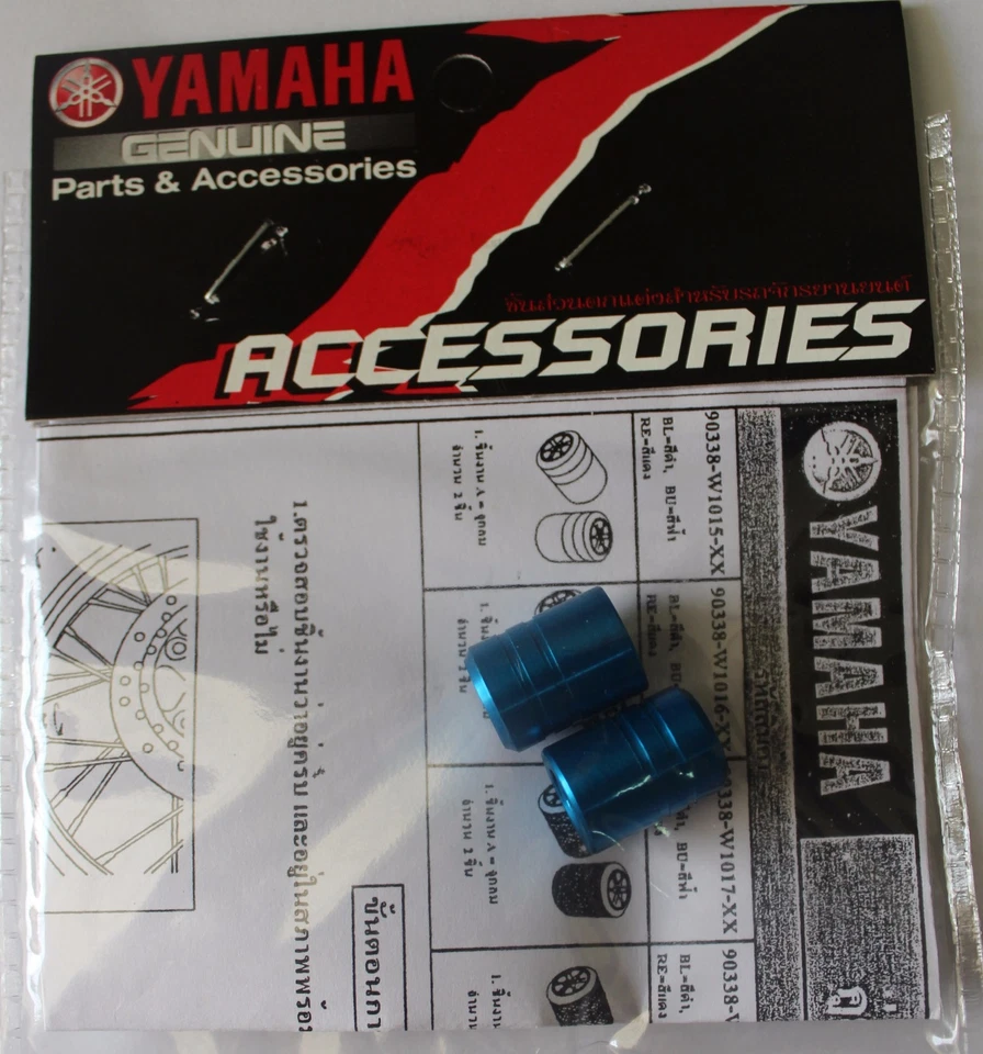 YAMAHA GENUINE WHEEL VALVE DUST CAP SET OF TWO PLAIN BLUE Foto 3 de 3