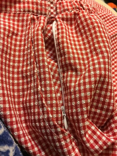 Markenlos Damen Freizeit Blumendetail Kariert Lange Caprihose Größe L Rot - Bild 9 von 11