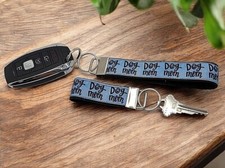 Dog Mom Keychain, Handmade, Wristlet Keychains, Backpack zipper pull, Key Fob