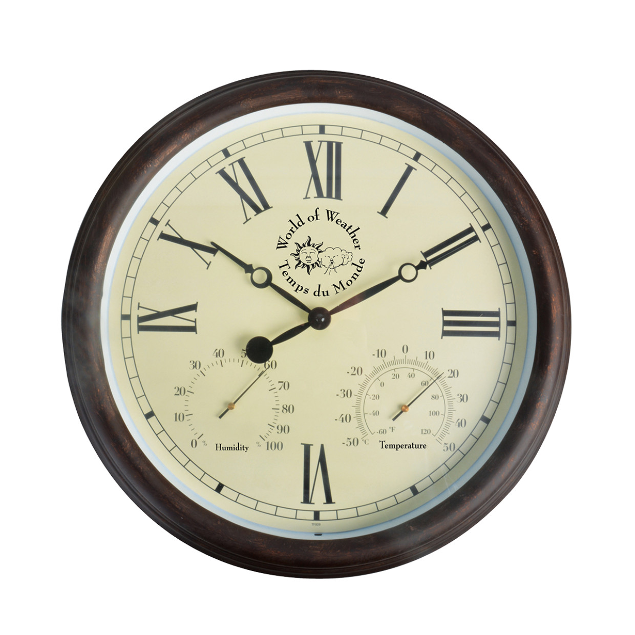 Garden Wall Clock Outdoor Thermometer Hygrometer Weather Station Roman Dial 38cm