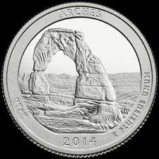 2014 P Arches National Park Quarter Utah "Brilliant Uncirculated" ATB 