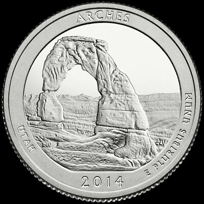 2014 P Arches National Park Quarter Utah ''Brilliant Uncirculated'' ATB 