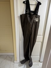 FISHINGSIR Chest Waders Boot Foot Nylon Brown Size 11