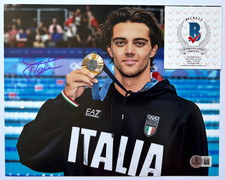 THOMAS CECCON SIGNED 8X10 PHOTO 2024 PARIS OLYMPICS SWIMMING ITALY GOLD BAS