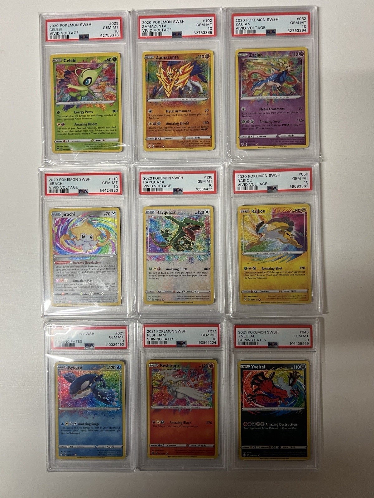 Complete All 9 Amazing Rares Graded PSA 10 Bundle Rayquaza Jirachi ...