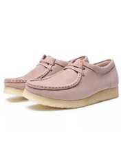 Clarks Ladies WALLABEE Blush Pink Nubuck Leather Shoes UK 4 D 