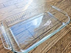 Vintage PYREX 233-S Clear Glass 3 Qt Rectangular Baking Dish - Fluted Scalloped