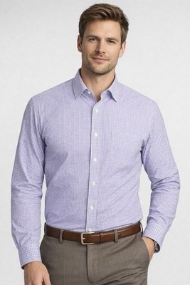 Brooks Brothers Regent Dress Shirt Men s Size 16 4/5 Lavender Check Non Iron