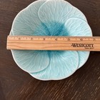 Anthropologie Crackle Glazed Floral Aqua 7” Bowl Dish Excellent — photo 3