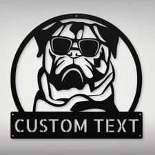 Custom Pug Dog Metal Sign - Perfect Gift for Dog Lovers and Pet Owners