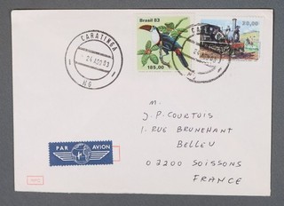 Mayfairstamps Brazil 1983 Caratinga to Soissons France Cover ccb_20031