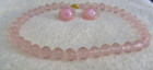 Vtg. 1987 Avon Translucent Tea Rose Pink Acrylic 18" Bead Necklace/ Earring Set — photo 2