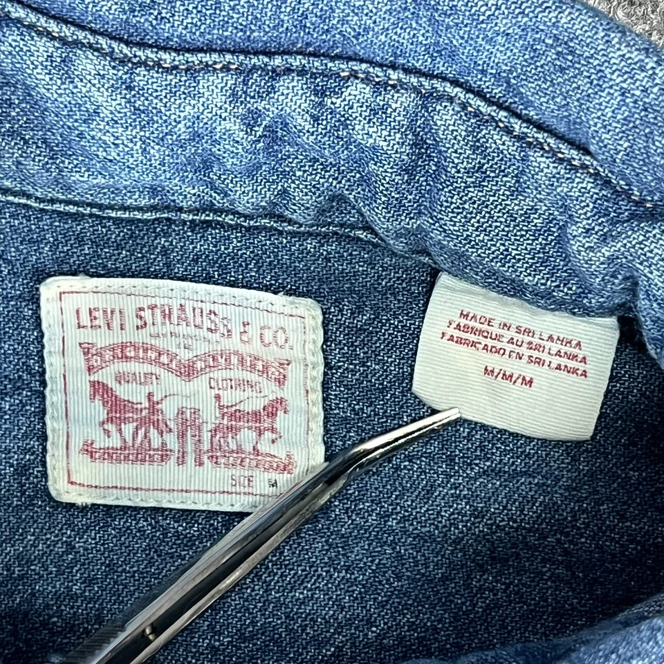 Levi’s Men’s Western Denim Blue Pearl Snap Long Sleeve Shirt Cowboy Size M - Image 2 of 4