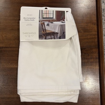  Threshold Solid Tablecloth White  (84'' x 60'') New Package Damage
