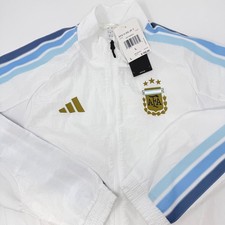 Adidas Argentina AFA Kids Anthem Jacket White Blue Gold JZ6284 Large 13-14Y NEW