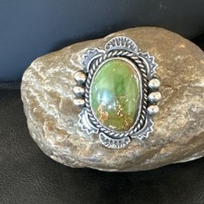 H Joe Womens Navajo Sterling Silver Green Turquoise Ring Size 6.5 19358