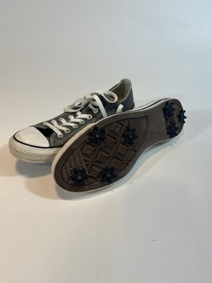 Converse All Star Golf Shoes Modified With Spikes Size 9 RARE Low Tops Gray