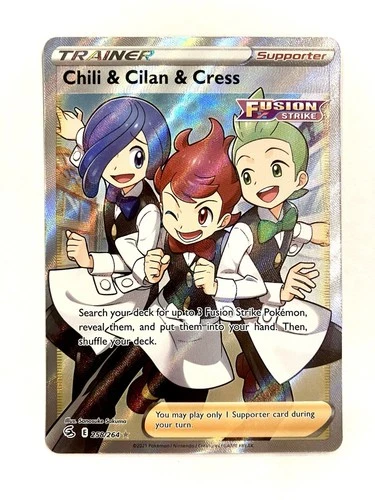 Chili and Cilan and Cress 258/264 Fusion Strike Ultra Rare Pokemon TCG NM