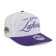 Men's New Era White/Purple Los Angeles Lakers 2025 NBA Draft On-Stage Nylon