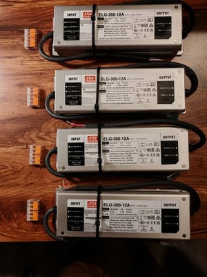 4 x MEANWELL ELG-300-12A 12Volt LED Netzteil Set TOP ZUSTAND 