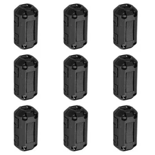 9 Pcs Ferrite Filter Ring Core Cable Clip ID 7mm Regular Styles, Black