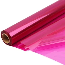 Pink Cellophane Wrap Roll,Colorful Cello 34 In Wide X 100 Ft Long, Translucen...