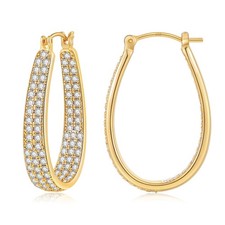 14K Gold Plated Hoop Earrings for Women 14k Real Gold Plated, 6.3mm Thick Chunky